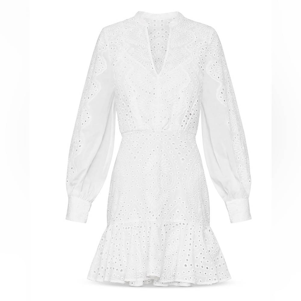 BCBGMAZAZRIA Cotton Eyelet Mini Dress - Picture 3 of 8